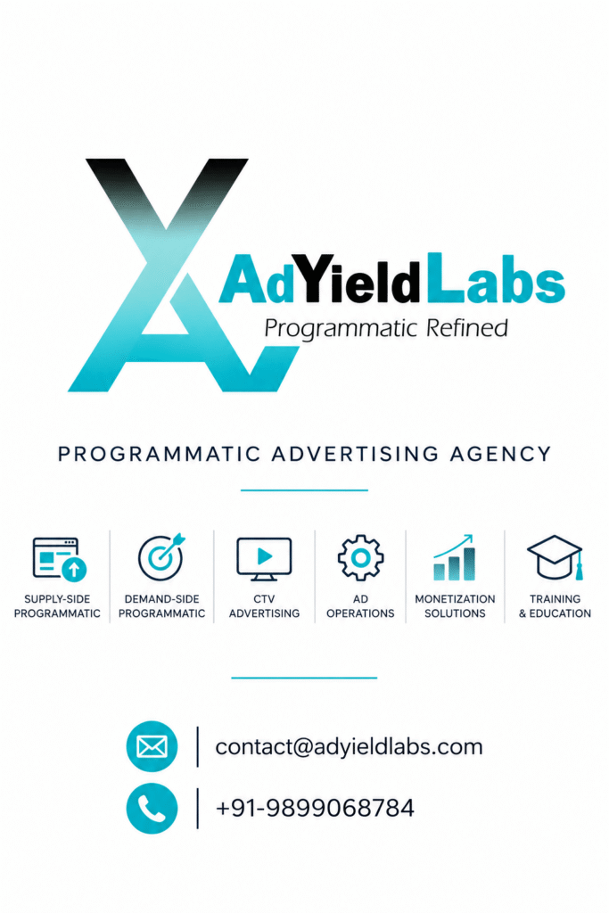 AdYield Labs programmatic advertising agency with services and contact information