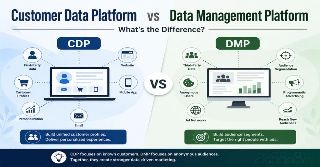 Customer Data Platform vs Data Management Platform explanatory image