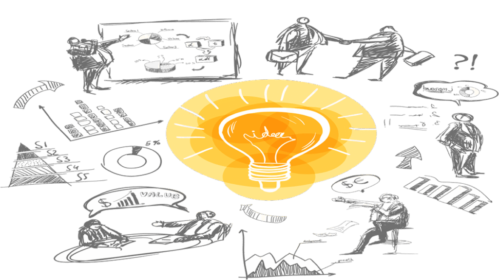 Illustration representing the early ideas and thinking behind AdYield Labs