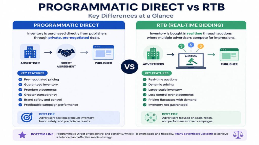Programmatic Direct vs RTB comparison