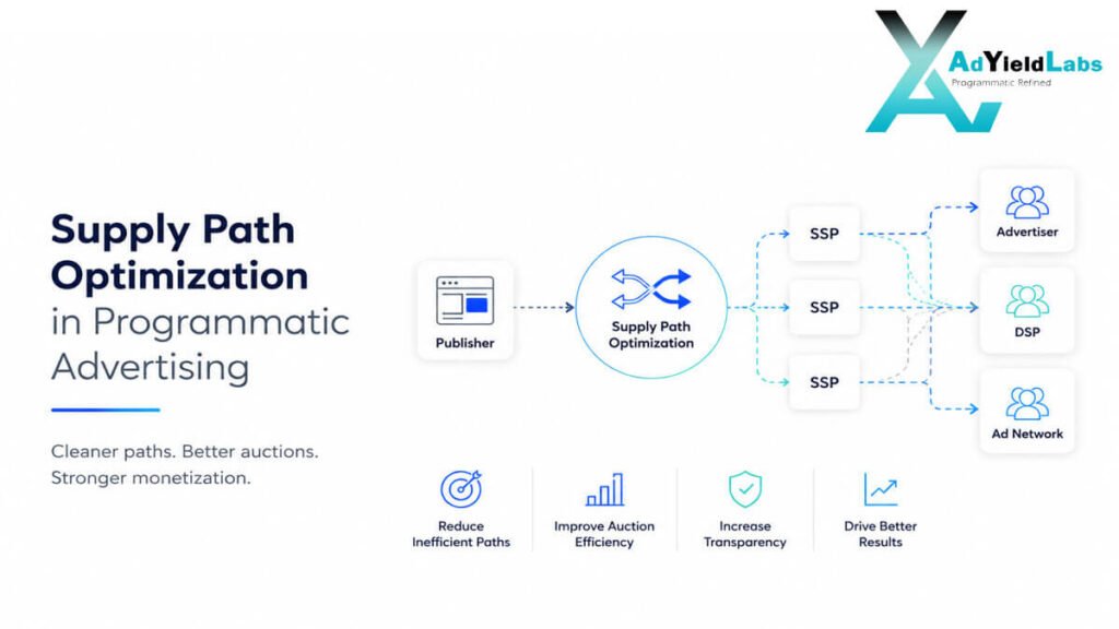 image showing process of Supply Path Optimization in Programmatic Advertising