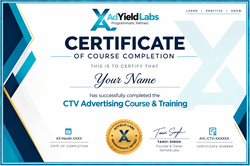 ctv advertising certification by adyield labs
