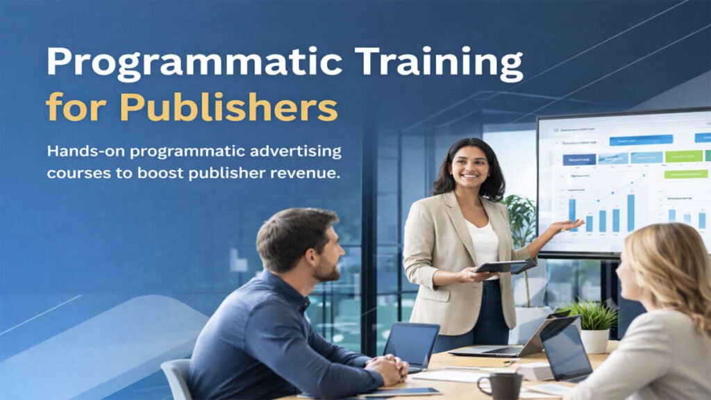 Programmatic advertising training session for publishers learning ad monetization systems