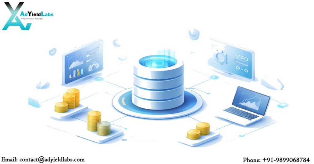 Supply side platform advertising system showing real-time auction, demand connections, and programmatic revenue flow
